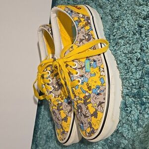 Vans The Simpsons Yellow Print Sneakers Womens Size 5.5